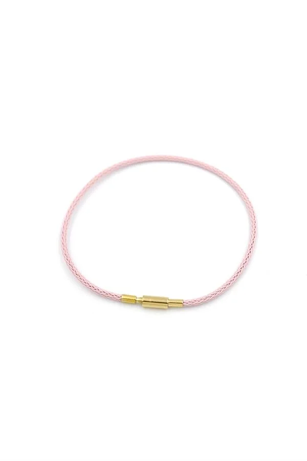 Çelik Hasır İp Bileklik - Pembe