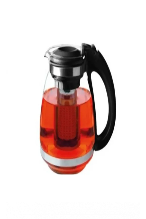 Çelik Süzgeçli Cam Çaycı Servis Demlik 1500 Ml. Royaleks-7488