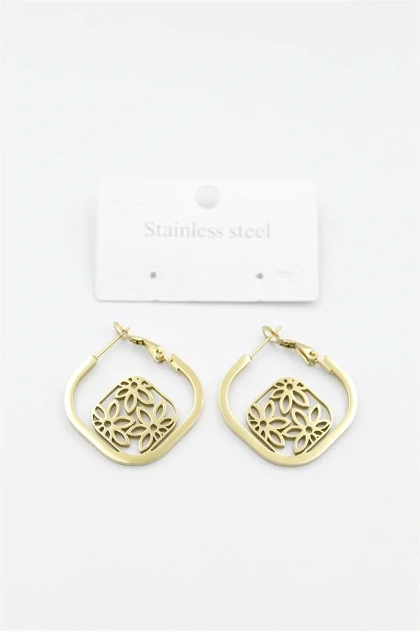 Çiçek Küpe - Altın