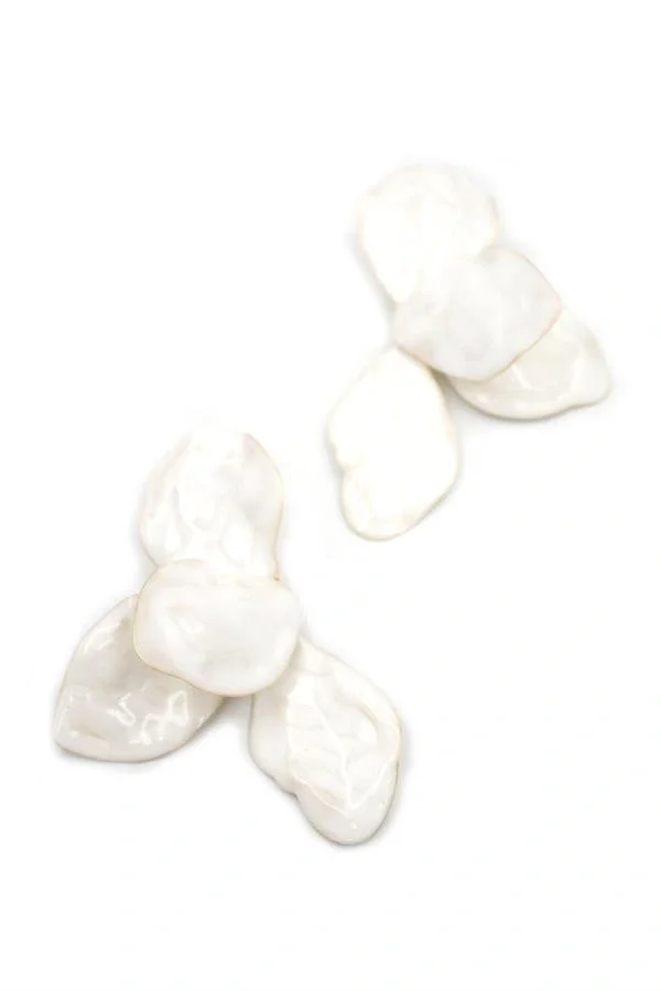 Çiçek Küpe - Krem