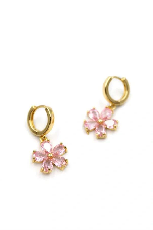 Çiçek Küpe - Pembe