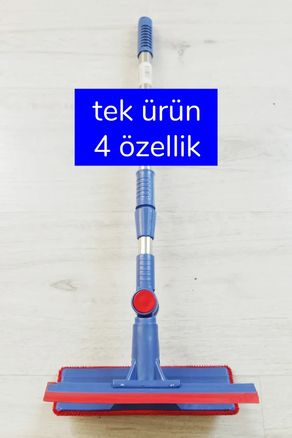 Çok Amaçlı Cam Silme Fırçası - Silikon Uçlu Çekçek - Tüy Toplayıcı Döner Başlıklı