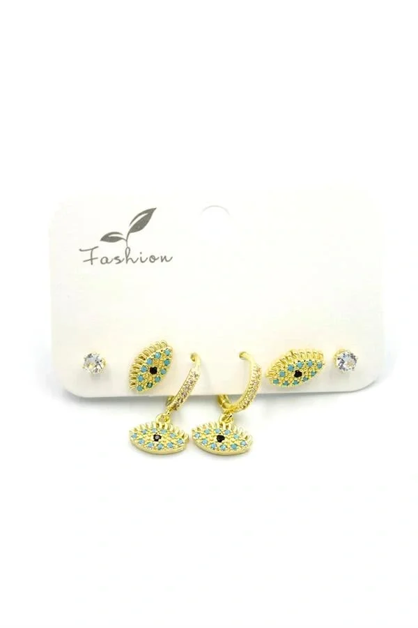 Çoklu Göz Küpe - Altın