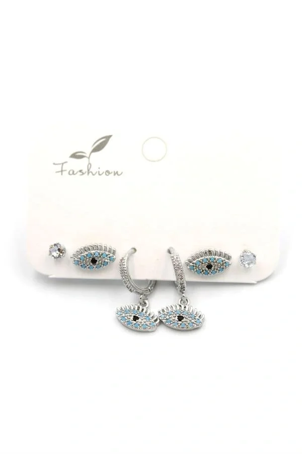 Çoklu Göz Küpe - Gümüş