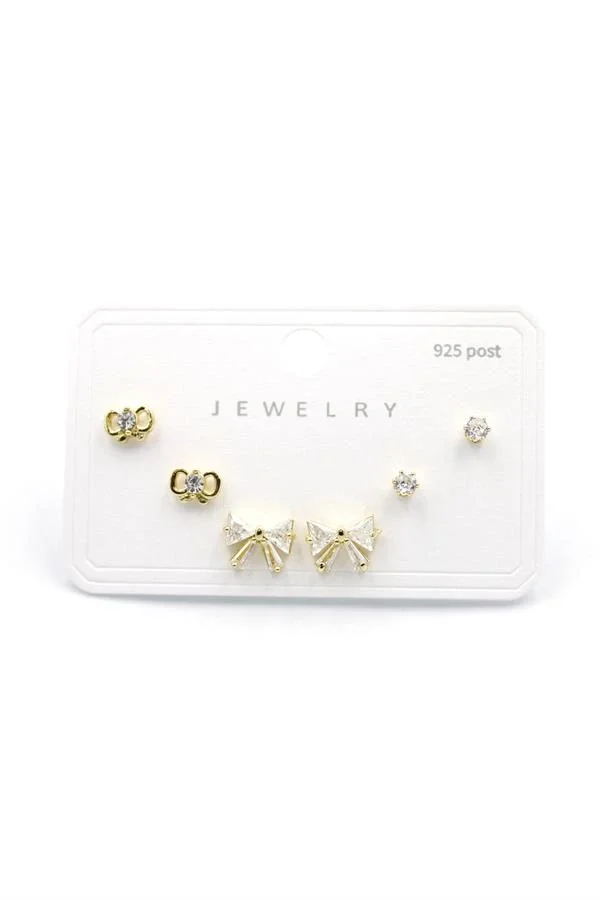 Çoklu Taşlı Küpe - Altın