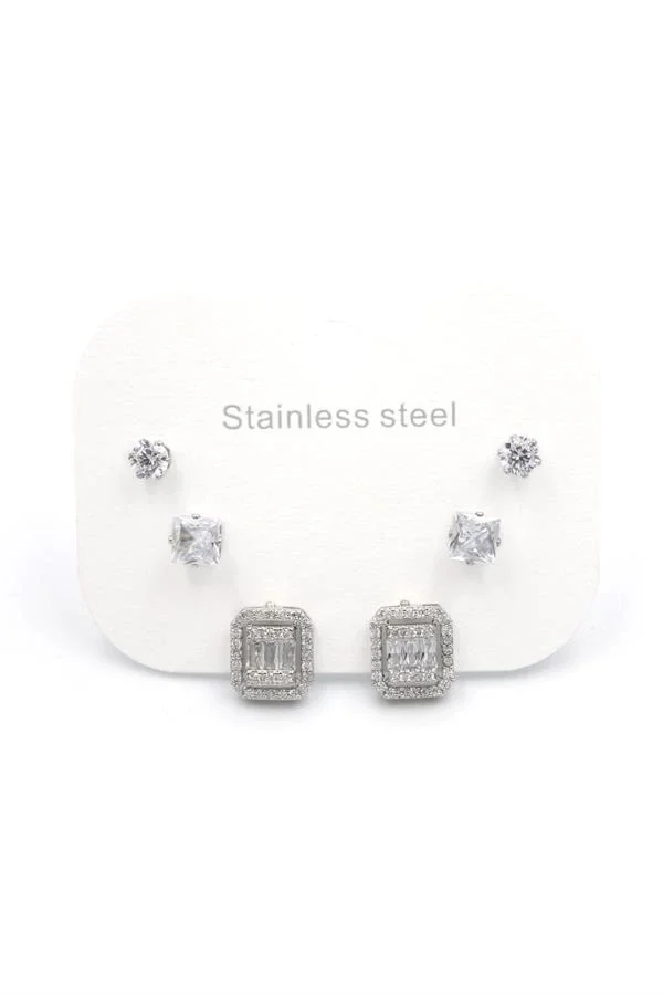 Çoklu Taşlı Küpe - Gümüş