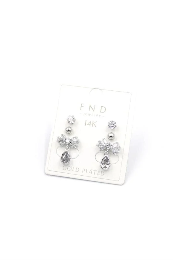 Çoklu Taşlı Küpe - Gümüş