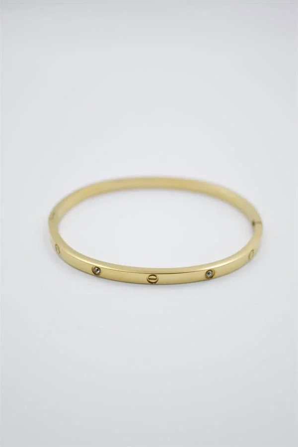 CRT Model Taşlı İnce  Bilezik - Altın