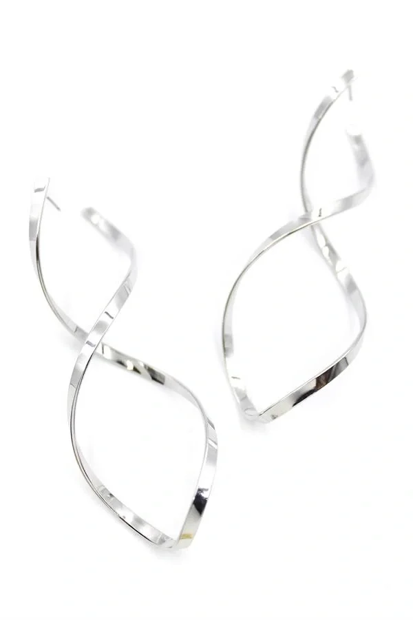 Dalgalı Küpe - Gümüş