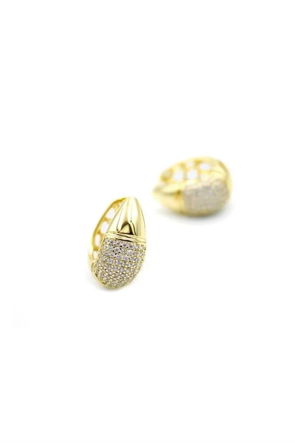 Damla Taşlı Küpe - Altın