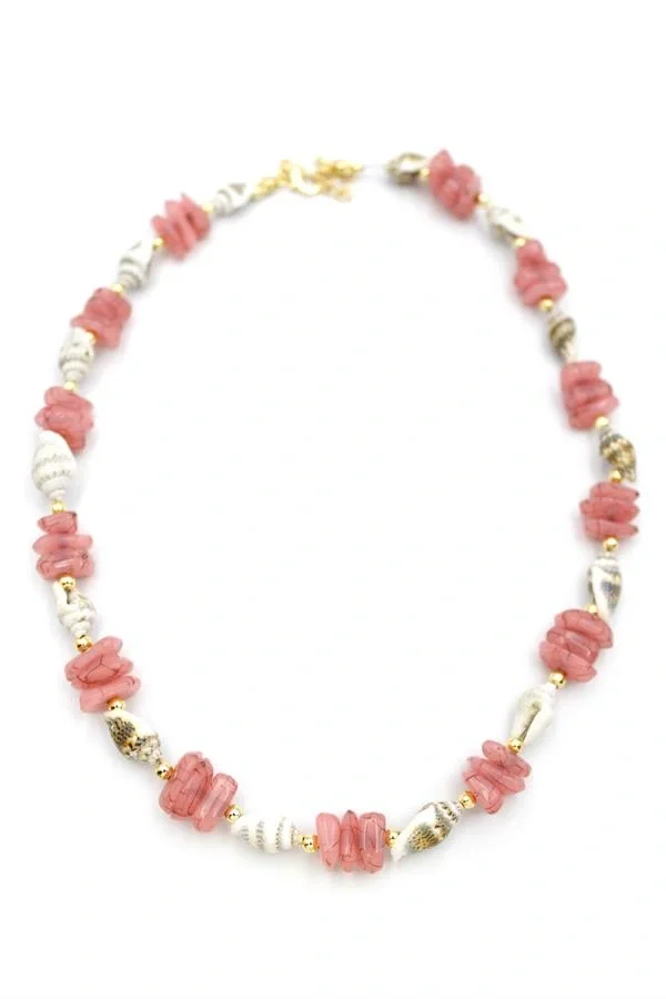 Deniz Kabuğu Kolye - Nar Çiçeği