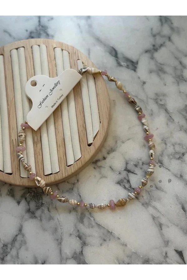 Deniz Kabuğu Kolye - Pembe