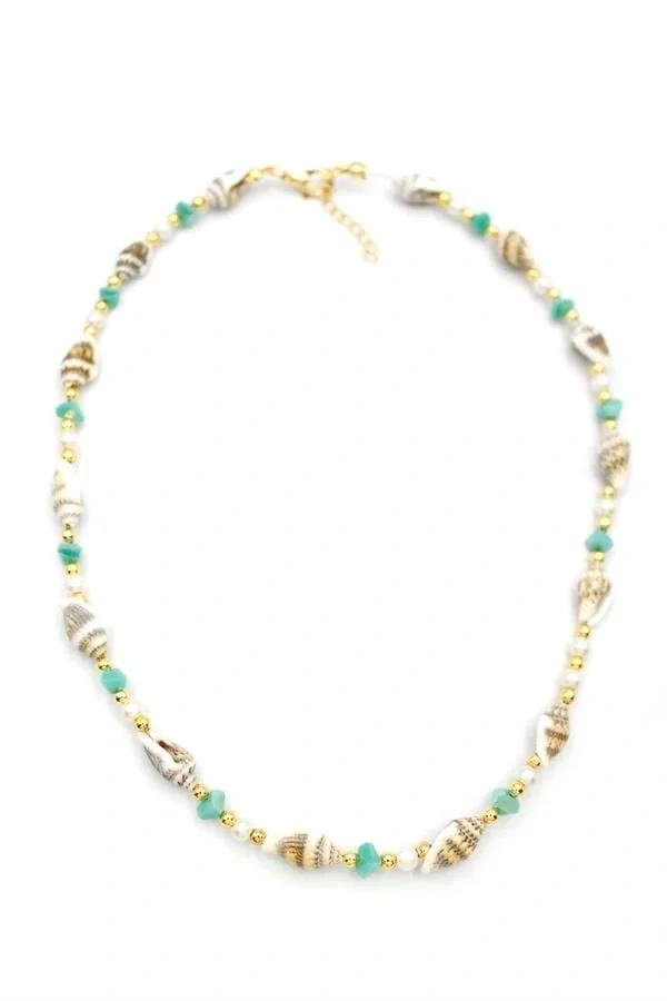 Deniz Kabuğu Kolye - Su Yeşili