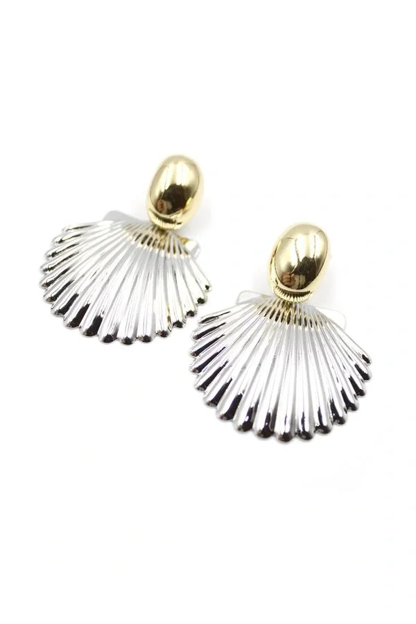 Deniz Kabuğu Küpe - Gümüş