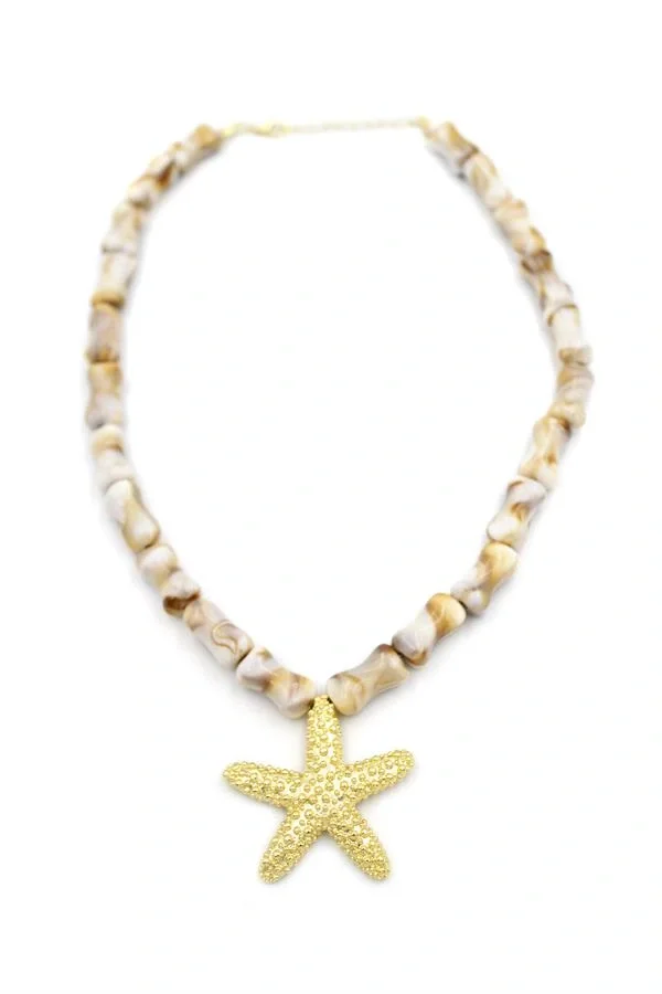 Deniz Kabuklu Yıldız Kolye - Altın