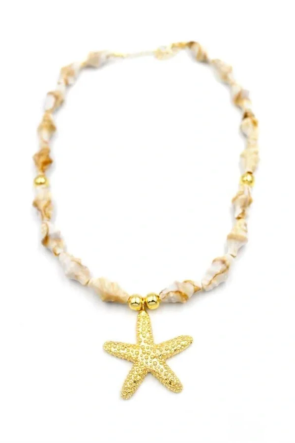 Deniz Kabuklu Yıldız Kolye - Altın