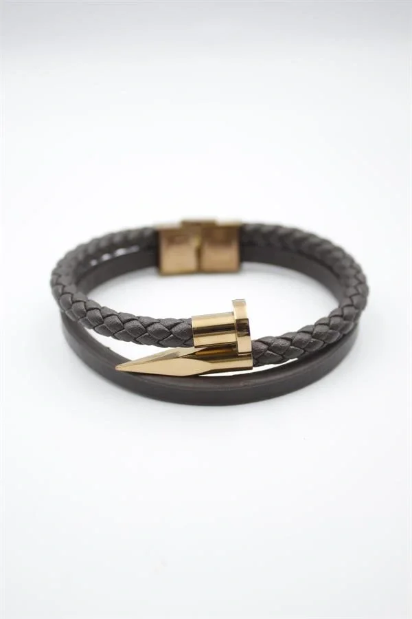 Deri Çivi Bileklik - Rose