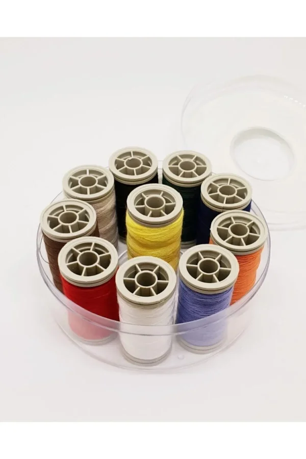 Dikiş Iplik Seti 10lu Yuvarlak Kutulu Royaleks-7663