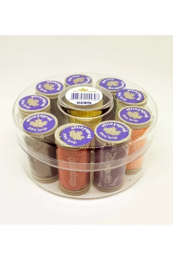 Dikiş Iplik Seti 10lu Yuvarlak Kutulu Royaleks-7663