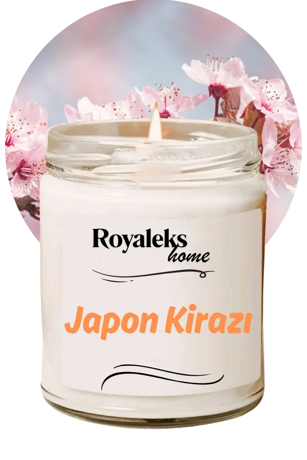 Doğal Özel Seri Kokulu Dekoratif Kavanoz Mum 210 cc - Japon Kirazı Esansı - RYL