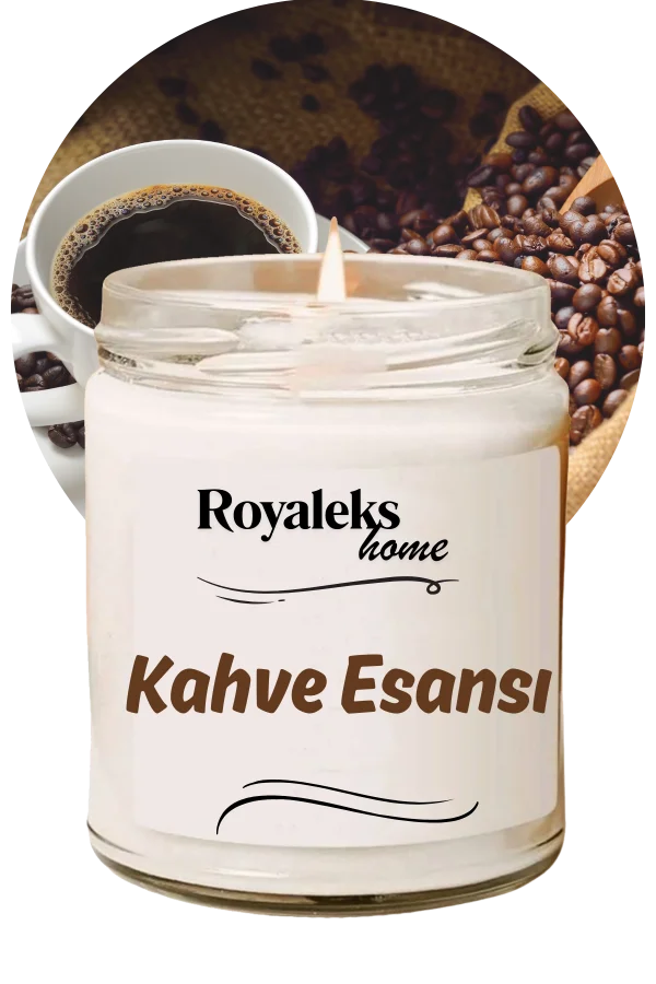 Doğal Özel Seri Kokulu Dekoratif Kavanoz Mum 210 cc - Kahve Kokusu Esansı - RYL