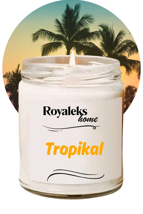 Doğal Özel Seri Kokulu Dekoratif Kavanoz Mum 210 cc - Tropikal Esans - RYL