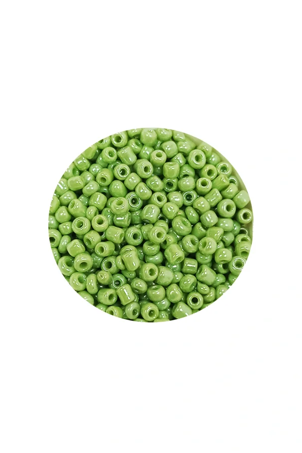 Dökme Cam Kum Boncuk (11/0) 2 mm - 20 Gram -  Açık Yeşil - BNC003