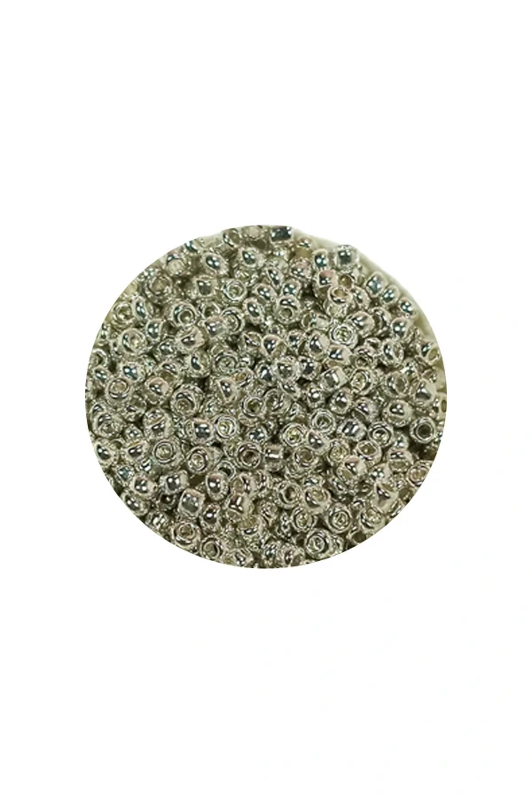 Dökme Cam Kum Boncuk (11/0) 2 mm - 20 Gram -  Gümüş - BNC022