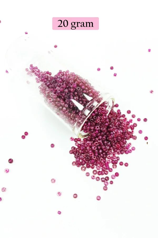 Dökme Cam Kum Boncuk (11/0) 2 mm - 20 Gram -  Mor - BNC005