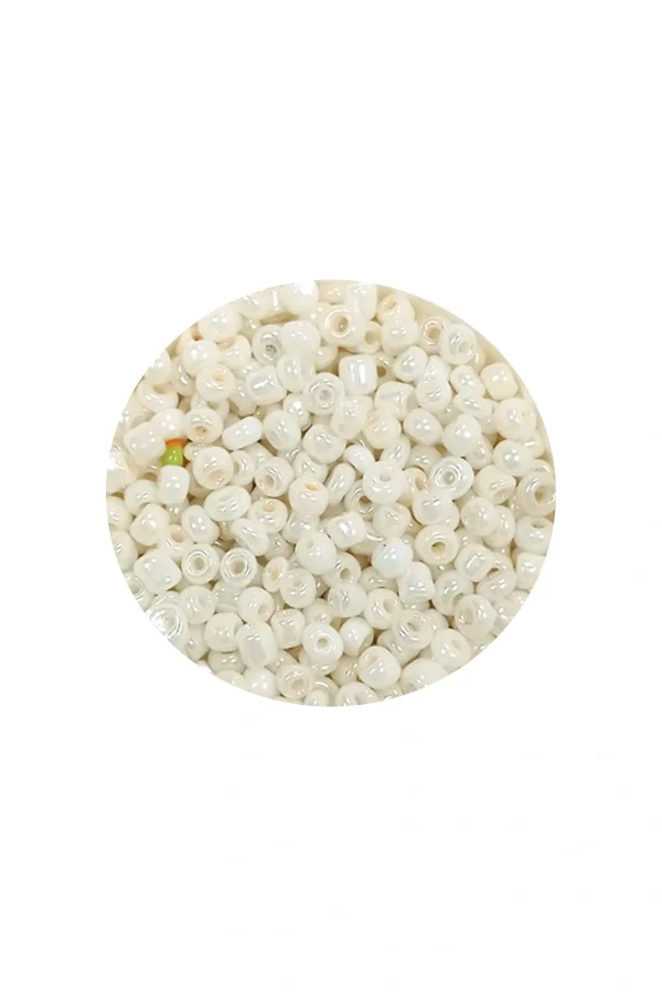 Dökme Cam Kum Boncuk (11/0) 2 mm - 20 Gram -  Parlak Beyaz - BNC030