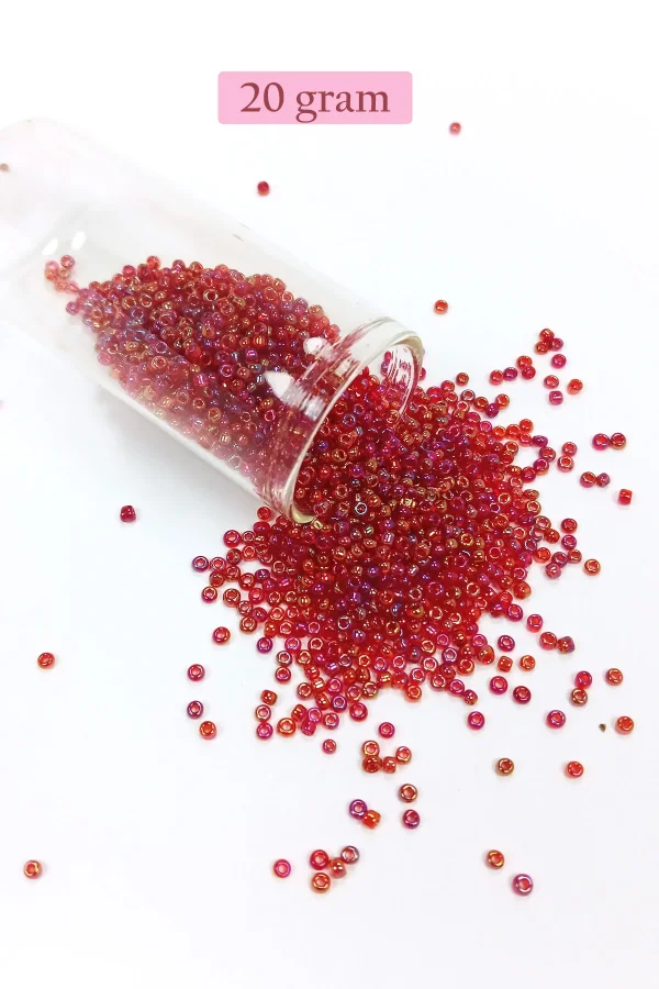 Dökme Cam Kum Boncuk (11/0) 2 mm - 4 Renk - Toplam 80 Gram -  BNC405