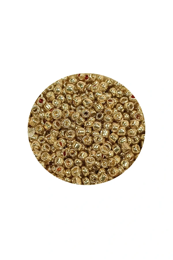 Dökme Cam Kum Boncuk (11/0) 2 mm - 60 Gram -  Altın - BNC059