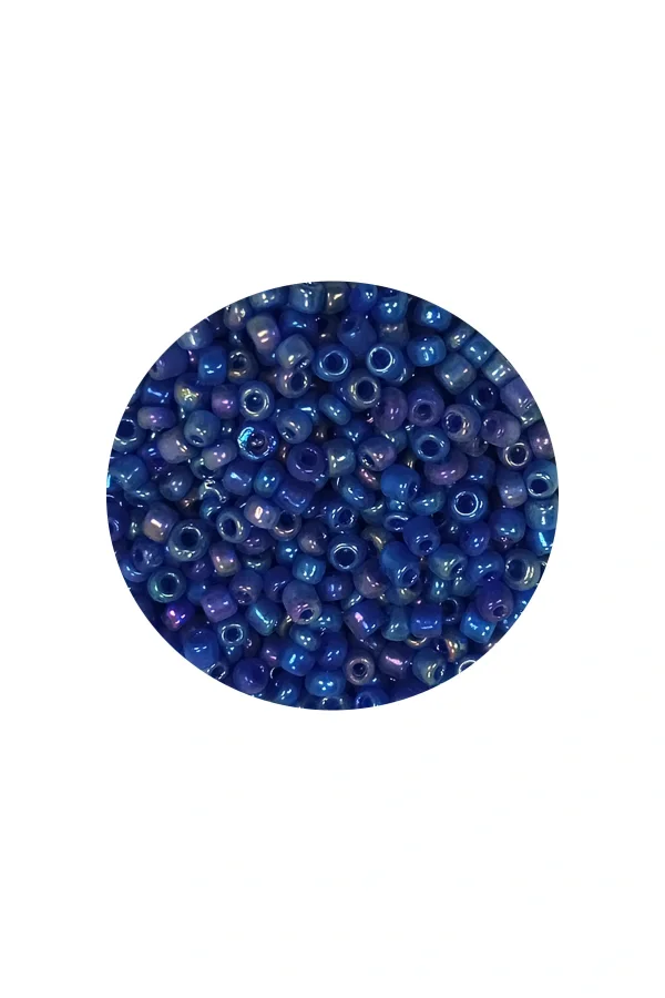 Dökme Cam Kum Boncuk (11/0) 2 mm - 60 Gram -  Koyu Mavi - BNC052