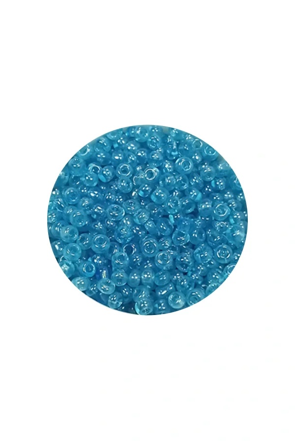 Dökme Cam Kum Boncuk (11/0) 2 mm - 60 Gram -  Şeffaf Koyu Camgöbeği - BNC061