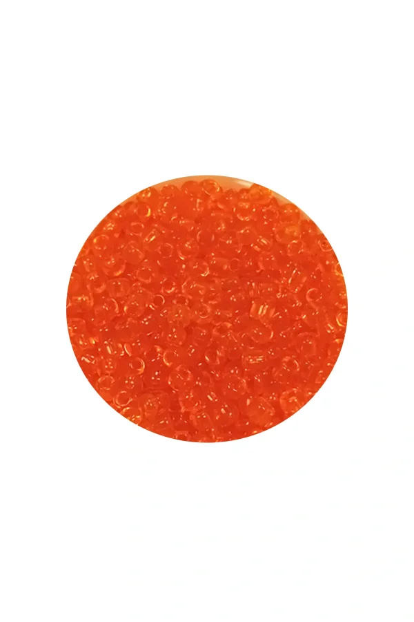 Dökme Cam Kum Boncuk (11/0) 2 mm - 60 Gram -  Şeffaf Turuncu - BNC051