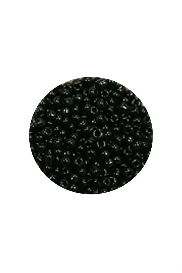 Dökme Cam Kum Boncuk (11/0) 2 mm - 60 Gram -  Siyah - BNC045