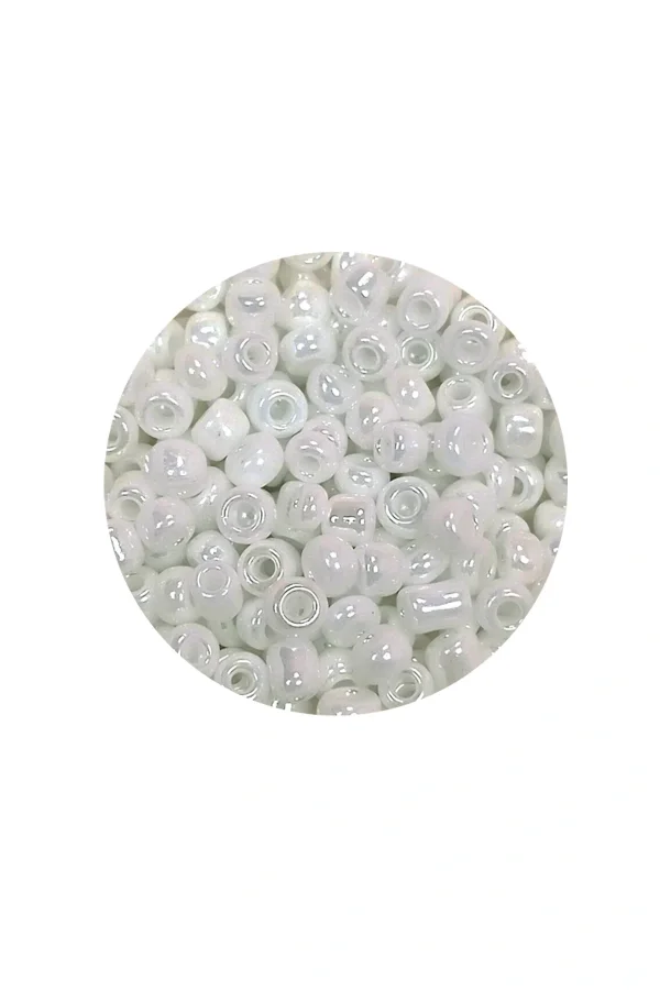 Dökme Cam Kum Boncuk (8/0) 3 mm - 20 Gram - İnci Beyaz - BNC145