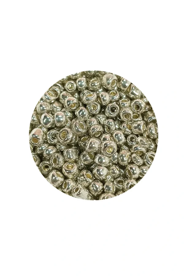 Dökme Cam Kum Boncuk (8/0) 3 mm - 20 Gram - Parlak Gümüş - BNC147