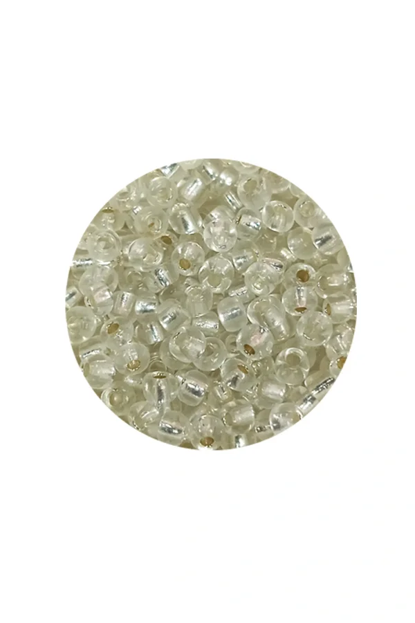 Dökme Cam Kum Boncuk (8/0) 3 mm - 20 Gram - Şeffaf Gümüş - BNC160