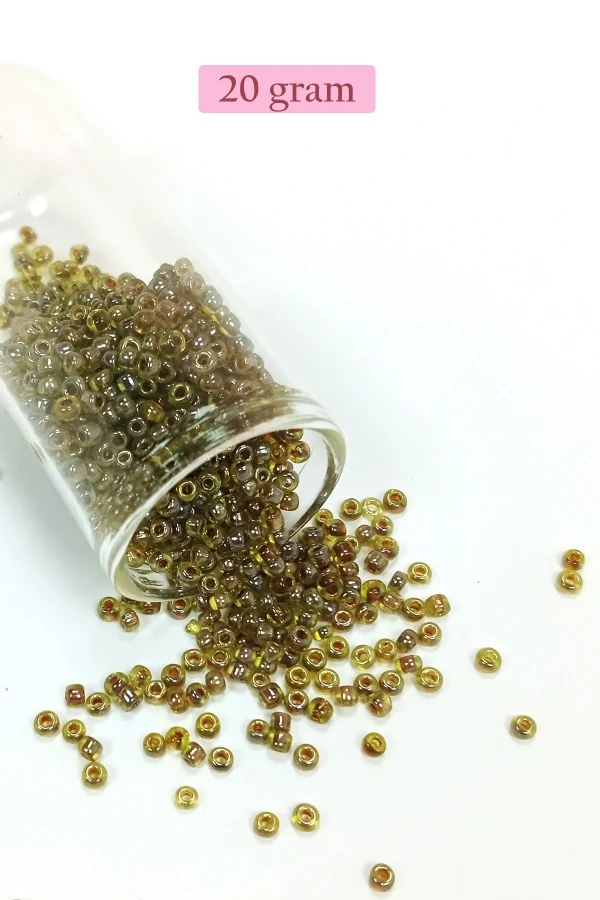 Dökme Cam Kum Boncuk (8/0) 3 mm - 20 Gram - Yeşil Siyah - BNC182