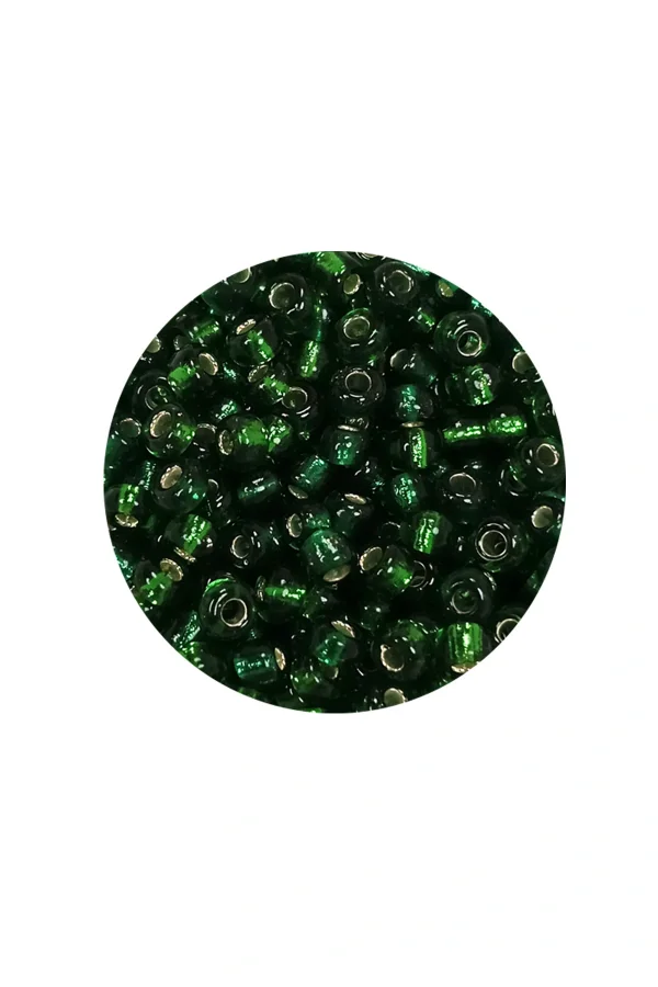 Dökme Cam Kum Boncuk (8/0) 3 mm - 60 Gram - Şeffaf Asker Yeşili - BNC218