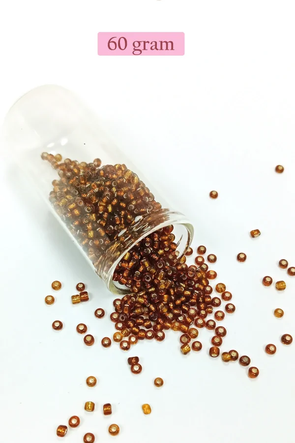 Dökme Cam Kum Boncuk (8/0) 3 mm - 60 Gram - Şeffaf Kahve - BNC198