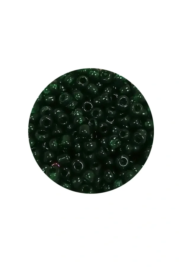 Dökme Cam Kum Boncuk (8/0) 3 mm - 60 Gram - Şeffaf Koyu Yeşil - BNC196