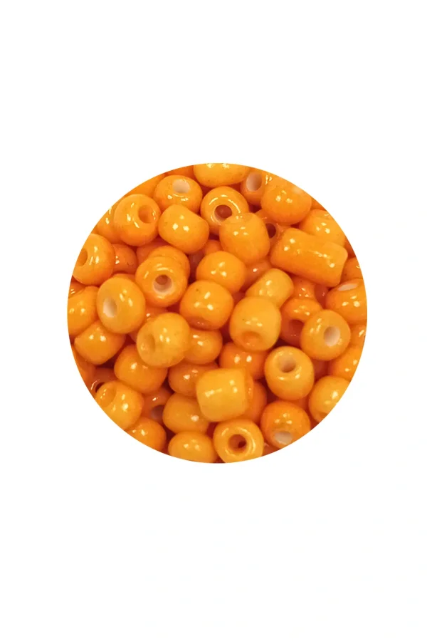 Dökme Cam Kum Boncuk Büyük Boy (6/0) 4 mm - 20 Gram - Açık Turuncu - BNC095
