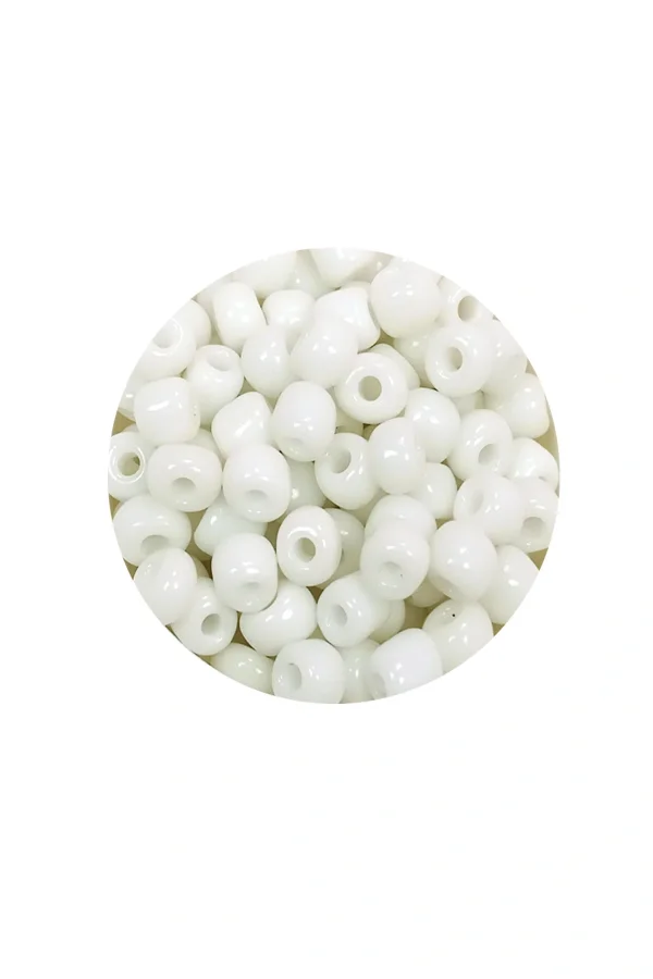 Dökme Cam Kum Boncuk Büyük Boy (6/0) 4 mm - 20 Gram - Beyaz - BNC075