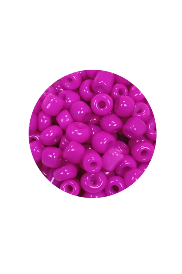 Dökme Cam Kum Boncuk Büyük Boy (6/0) 4 mm - 20 Gram - Fuşya - BNC099