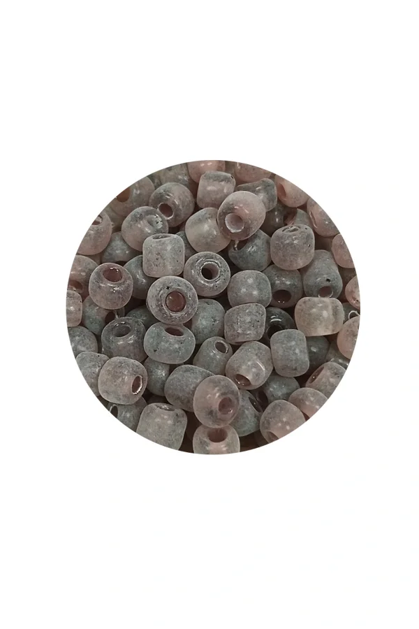 Dökme Cam Kum Boncuk Büyük Boy (6/0) 4 mm - 20 Gram - Şeffaf Gri - BNC105