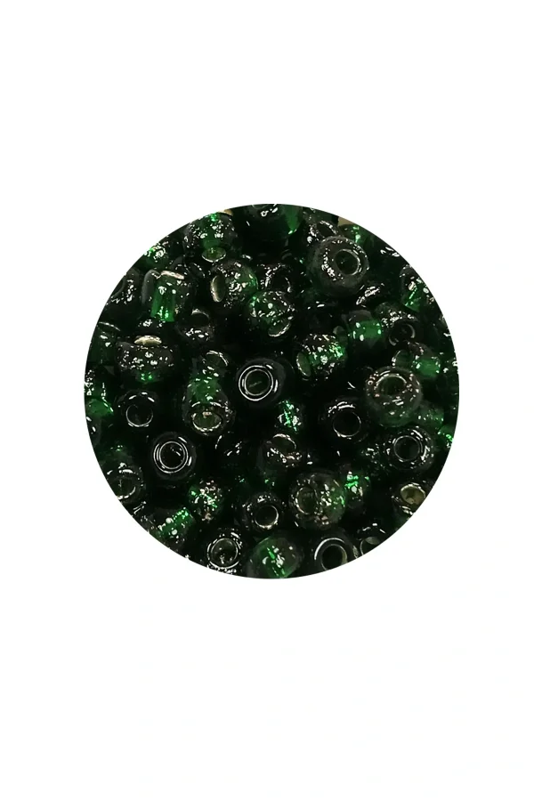 Dökme Cam Kum Boncuk Büyük Boy (6/0) 4 mm - 20 Gram - Şeffaf Koyu Yeşil - BNC100