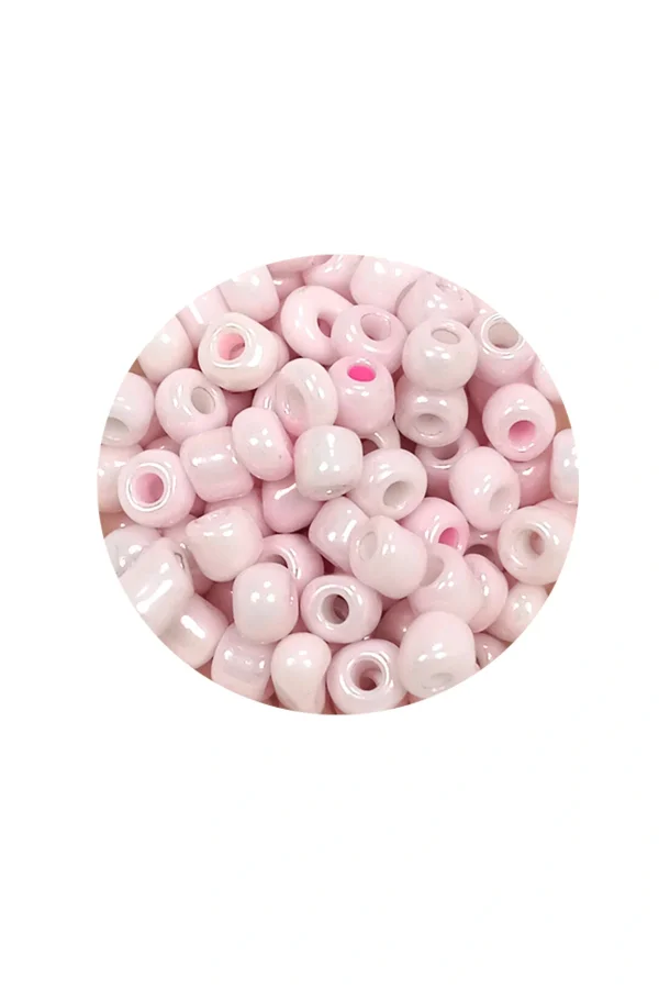 Dökme Cam Kum Boncuk Büyük Boy (6/0) 4 mm - 20 Gram - Toz Pembe - BNC077
