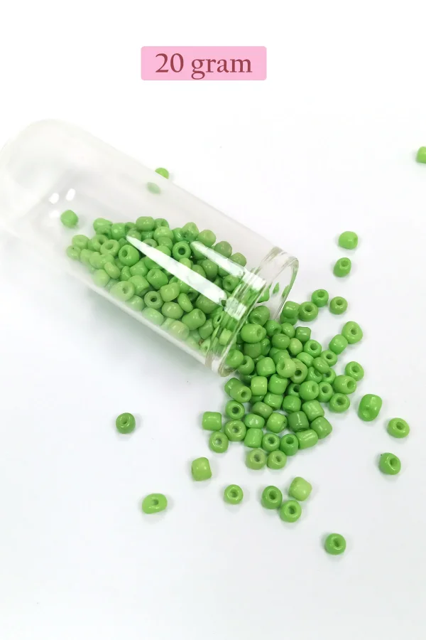 Dökme Cam Kum Boncuk Büyük Boy (6/0) 4 mm - 20 Gram - Yeşil - BNC072